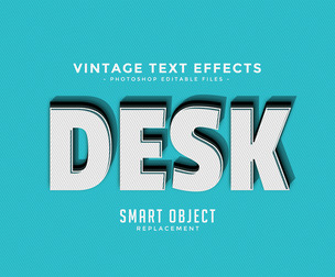 Desk PSD Fully Editable Text Effect. Layer Style PSD Mockup Template