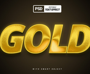 Gold PSD Fully Editable Text Effect. Layer Style PSD Mockup Template
