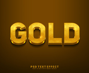 Gold PSD Fully Editable Text Effect. Layer Style PSD Mockup Template