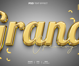 Grand Opening 1 PSD Fully Editable Text Effect. Layer Style PSD Mockup Template