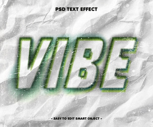 Halftone Vibe PSD Fully Editable Text Effect. Layer Style PSD Mockup Template