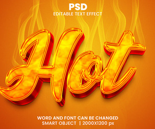 Hot PSD Fully Editable Text Effect. Layer Style PSD Mockup Template
