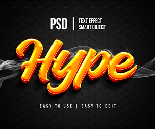 Hype 2 PSD Fully Editable Text Effect. Layer Style PSD Mockup Template