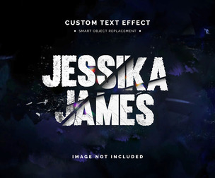 Jessika James PSD Fully Editable Text Effect. Layer Style PSD Mockup Template