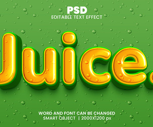 Juice PSD Fully Editable Text Effect. Layer Style PSD Mockup Template