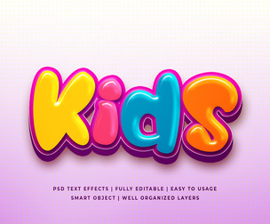 Kids PSD Fully Editable Text Effect. Layer Style PSD Mockup Template