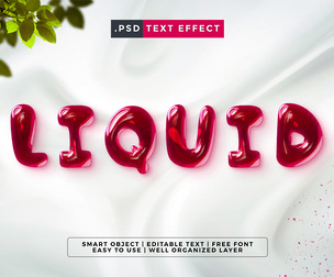 Liquid PSD Fully Editable Text Effect. Layer Style PSD Mockup Template
