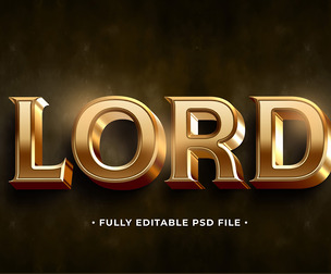 Lord PSD Fully Editable Text Effect. Layer Style PSD Mockup Template