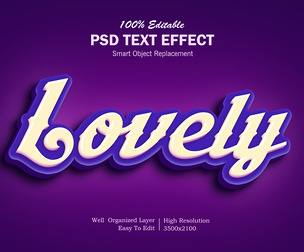 Lovely PSD Fully Editable Text Effect. Layer Style PSD Mockup Template