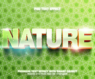Nature PSD Fully Editable Text Effect. Layer Style PSD Mockup Template