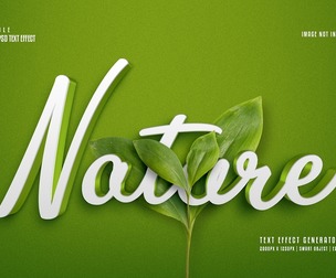 Nature PSD Fully Editable Text Effect. Layer Style PSD Mockup Template