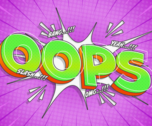 OOPS Comic PSD Fully Editable Text Effect. Layer Style PSD Mockup Template