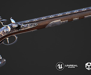 Flintlock pistol game ready 3d model