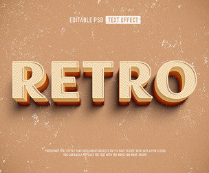 Retro PSD Fully Editable Text Effect. Layer Style PSD Mockup Template