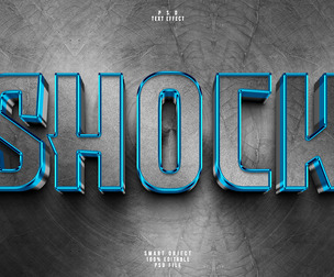 Shock PSD Fully Editable Text Effect. Layer Style PSD Mockup Template