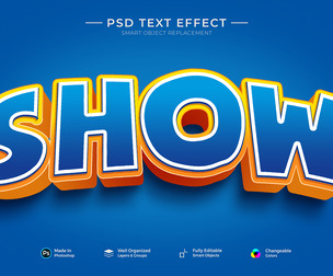 Show PSD Fully Editable Text Effect. Layer Style PSD Mockup Template
