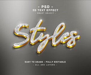 Styles PSD Fully Editable Text Effect. Layer Style PSD Mockup Template