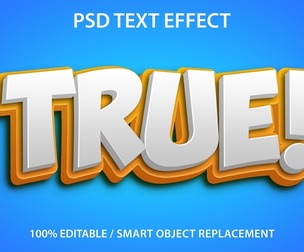 True PSD Fully Editable Text Effect. Layer Style PSD Mockup Template