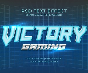 VICTORY PSD Fully Editable Text Effect. Layer Style PSD Mockup Template