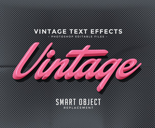 Vintage PSD Fully Editable Text Effect. Layer Style PSD Mockup Template