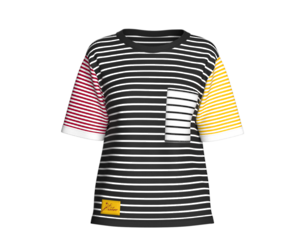 Girls Color Block Striped T-shirt With Chest Pocket | Marvelous / Clo3d / obj / fbx