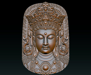 Buddha Relief 3D Model High Detail CNC and Jewelry Design