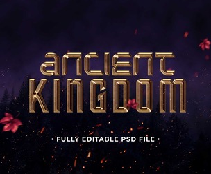 Ancient Kingdom PSD Fully Editable Text Effect. Layer Style PSD Mockup Template