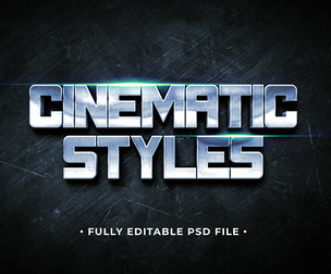 Cinematic Styles PSD Fully Editable Text Effect. Layer Style PSD Mockup Template