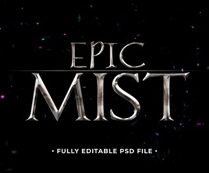 Epic Mist PSD Fully Editable Text Effect. Layer Style PSD Mockup Template