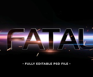 Fatal PSD Fully Editable Text Effect. Layer Style PSD Mockup Template