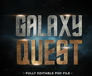 Galaxy Quest PSD Fully Editable Text Effect. Layer Style PSD Mockup Template