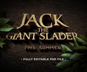 Jack The Giant Slander PSD Fully Editable Text Effect. Layer Style PSD Mockup Template