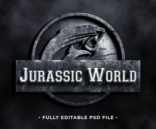 Jurassic World PSD Fully Editable Text Effect. Layer Style PSD Mockup Template