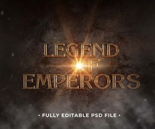 Legend of Emperors PSD Fully Editable Text Effect. Layer Style PSD Mockup Template