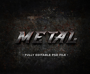 Metal PSD Fully Editable Text Effect. Layer Style PSD Mockup Template