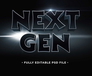 Next Gen PSD Fully Editable Text Effect. Layer Style PSD Mockup Template