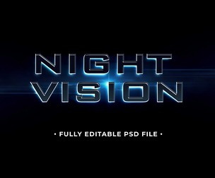 Night Vision PSD Fully Editable Text Effect. Layer Style PSD Mockup Template
