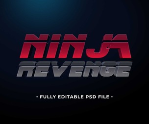 Ninja Revenge PSD Fully Editable Text Effect. Layer Style PSD Mockup Template