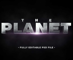 Planet PSD Fully Editable Text Effect. Layer Style PSD Mockup Template