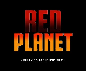 Red Planet PSD Fully Editable Text Effect. Layer Style PSD Mockup Template