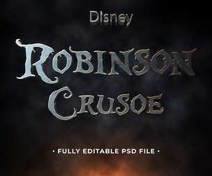 Robinson Crusoe PSD Fully Editable Text Effect. Layer Style PSD Mockup Template
