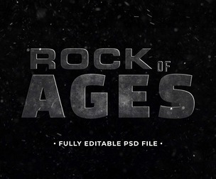 Rock of Ages PSD Fully Editable Text Effect. Layer Style PSD Mockup Template