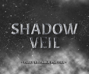 Shadow Veil PSD Fully Editable Text Effect. Layer Style PSD Mockup Template