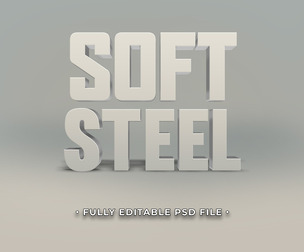 Soft Steel PSD Fully Editable Text Effect. Layer Style PSD Mockup Template