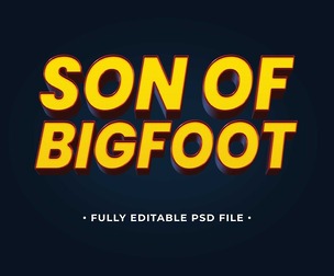Son of Bigfoot PSD Fully Editable Text Effect. Layer Style PSD Mockup Template