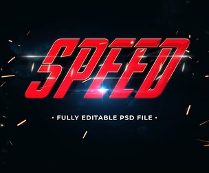 Speed PSD Fully Editable Text Effect. Layer Style PSD Mockup Template