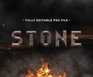 Stone PSD Fully Editable Text Effect. Layer Style PSD Mockup Template