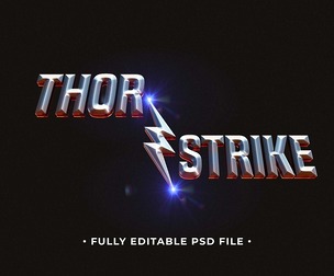 Thor Strike PSD Fully Editable Text Effect. Layer Style PSD Mockup Template
