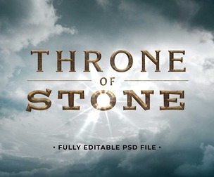 Throne of Stone PSD Fully Editable Text Effect. Layer Style PSD Mockup Template