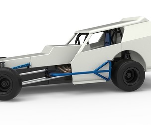 Vintage Dirt Modified stock car V8 while turning Scale 1:25